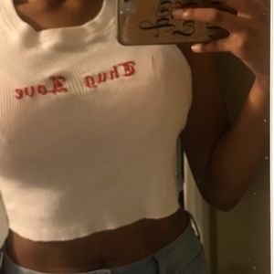 •none faded white crop top / tank top